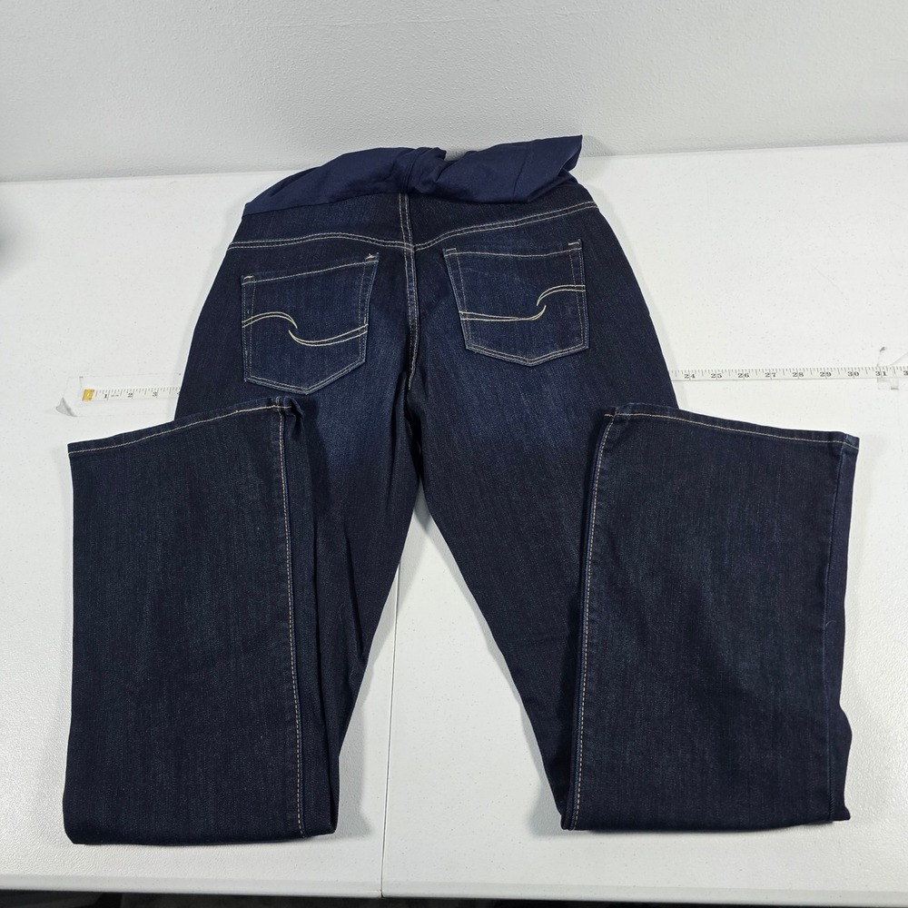 Signature by Levi Strauss Maternity Bootcut Jeans Dark Wash Blue Sz L 816540003 - Picture 2 of 10
